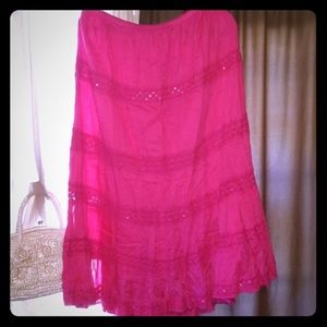 Boho Gypsy style pink skirt size L to Xl